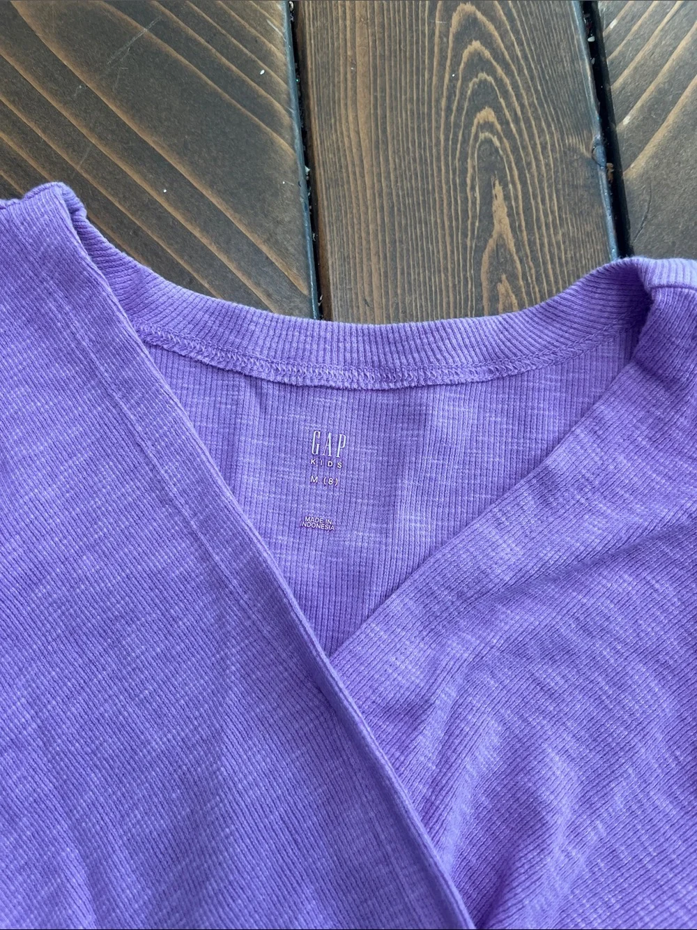 GAP Lilac Ruffle Sleeve Smocked Waist Top